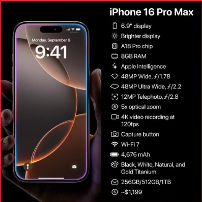 IPHONE 16 PRO MAX 8RAM/256GB