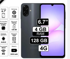 A07 SAM. 4/ 128 gb